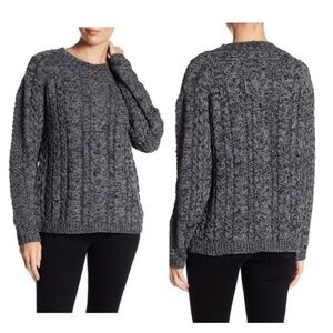 NEW John + Jean heather gray cable knit sweater